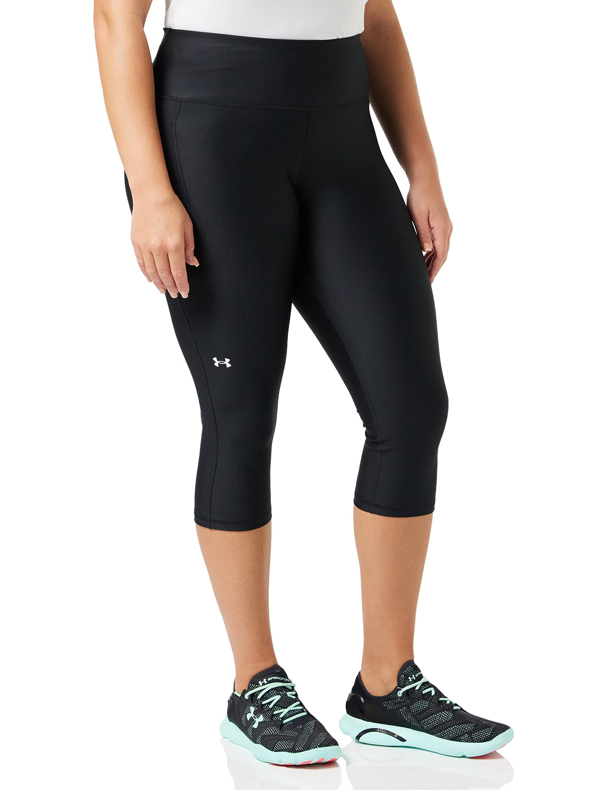 Under Armour Women's HeatGear Armour High Non slip Belt Pocket Capris