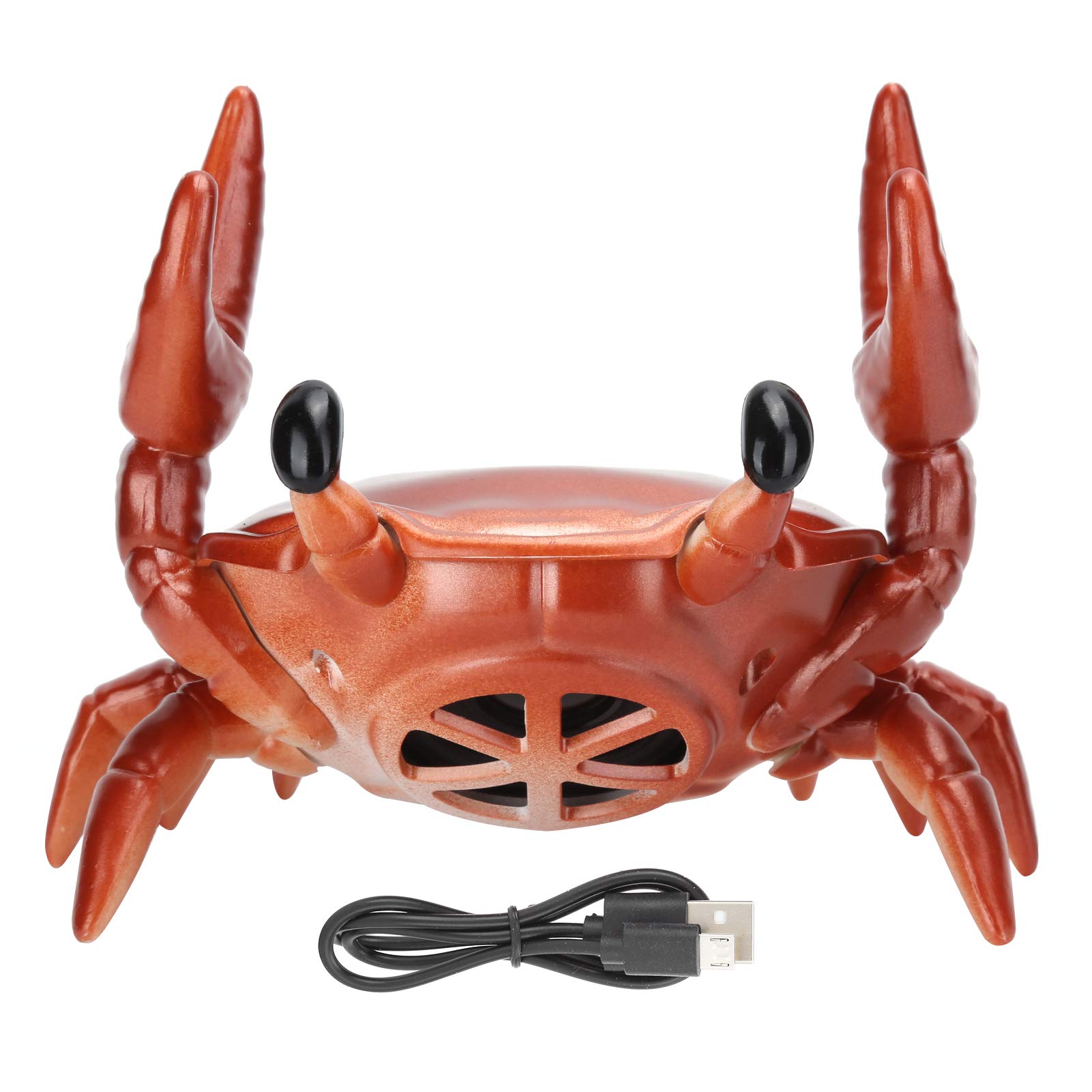 Phone stand with Bluetooth speaker, 2-in-1 crab shape phone stand + Bluetooth speaker,360 surround multi-function speaker stand, suitable for home decor (red)
