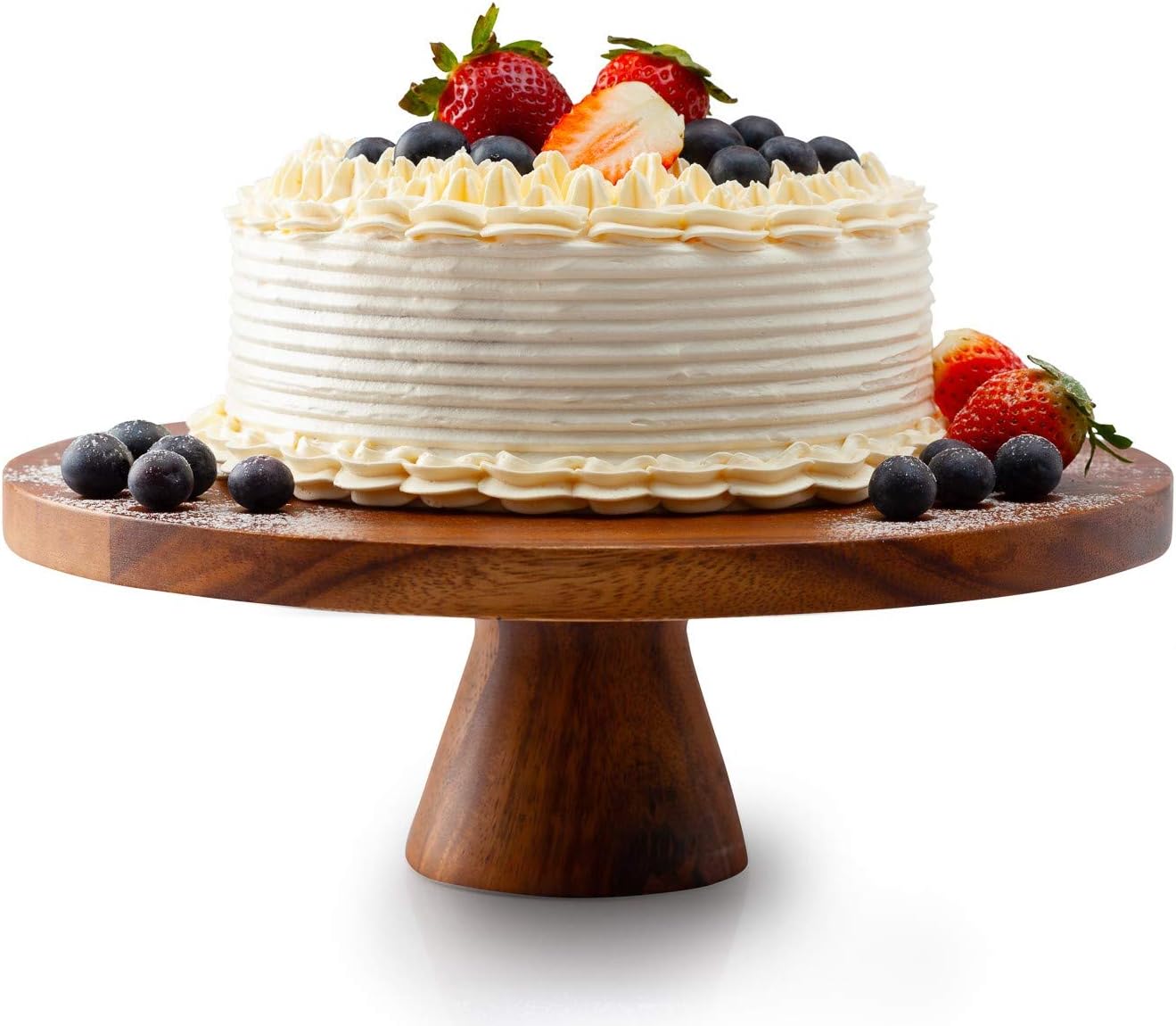 acacia 木质蛋糕架,婚礼蛋糕底座,纸杯蛋糕架,30.48 cm x 10.