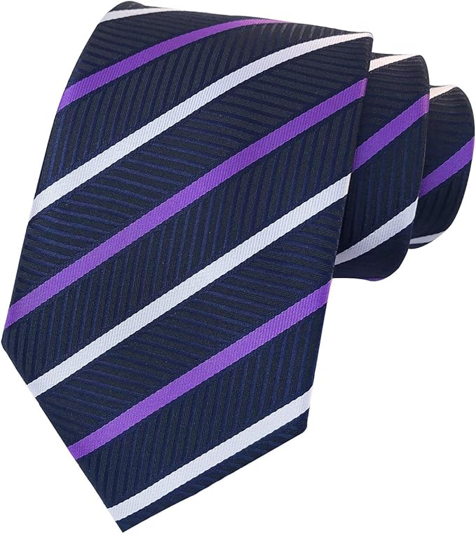 男士时尚条纹图案领带 formal college 日常编织纹理领带