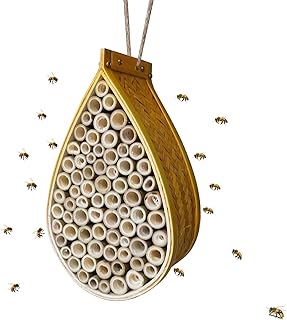 mason bee house 可再填充的鸟巢盒手工制作天然竹蜂巢吸引宁静的蜂巢
