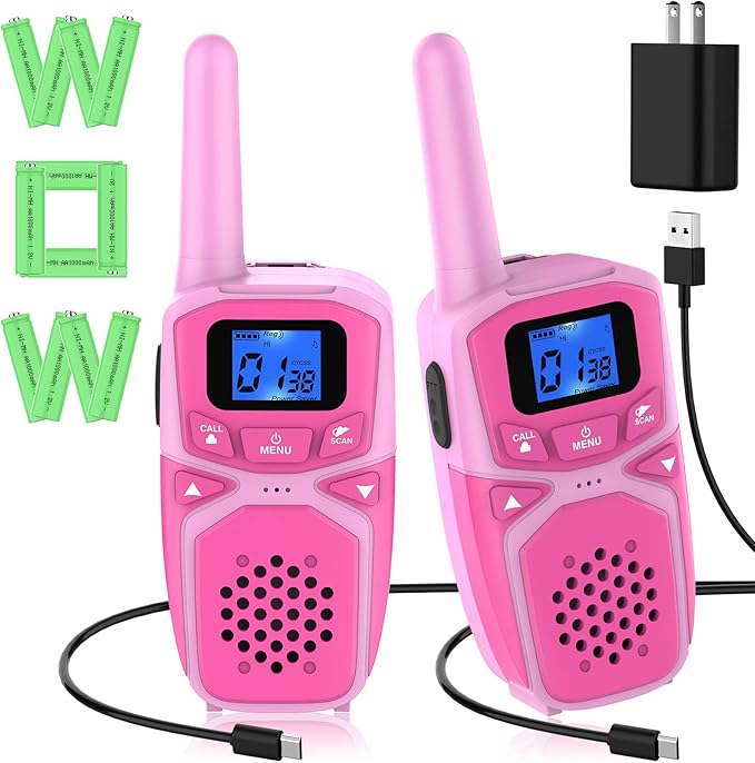 walkie 儿童对讲机(900c 粉色 2 件装)