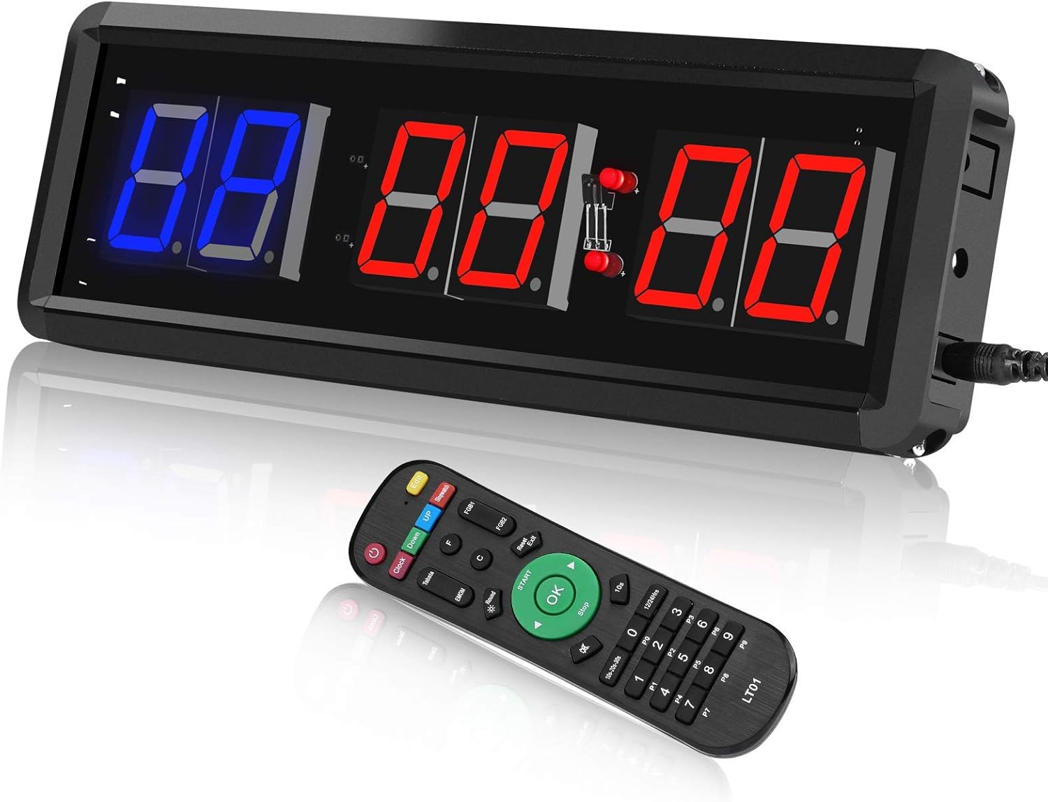 seesii 间隔计时器,led 可编程crossfit 间隔墙上计时器健身训练健身