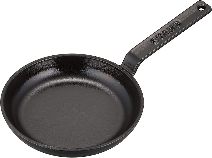 staub 珐宝 迷你平底锅 黑色 12厘米 铸铁 搪瓷 煎锅【日本正规商品】