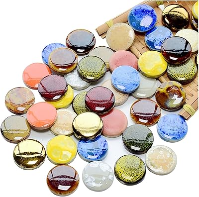 2 英寸圆形马赛克陶瓷片,混合颜色马赛克陶瓷瓷砖用于家庭艺术装饰