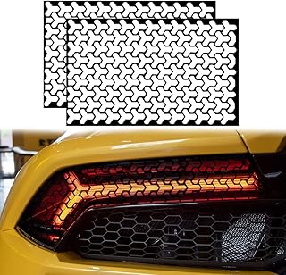 xhuangtech 2 件汽车后尾灯贴纸蜂窝图案后灯乙烯基贴花装饰尾灯膜罩