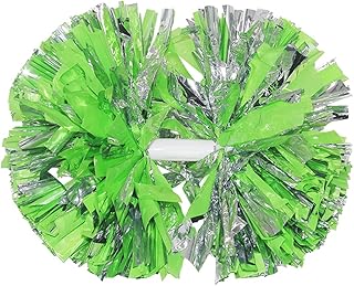 hooshing 2 件装 pom poms 啦啦队*和银色带指挥棒手柄,适合团队精神