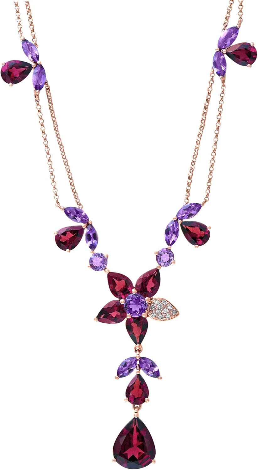 effy 14k 玫瑰金钻石,紫色,罗兰色项链 : 亚马逊中国: 珠宝首饰