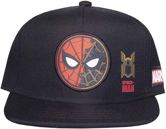 marvel 漫画蜘蛛侠:no way home 双色徽章扎染儿童后扣棒球帽,男孩