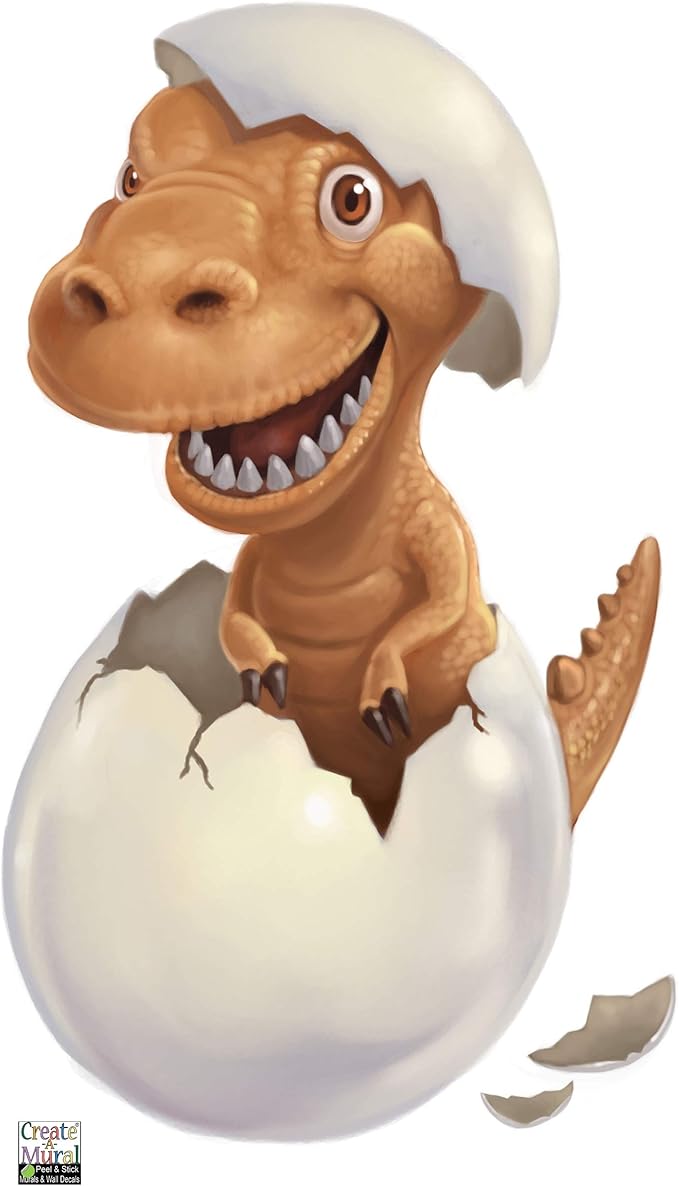 create-a-mural :可爱可爱的 hatched 婴儿恐龙墙贴
