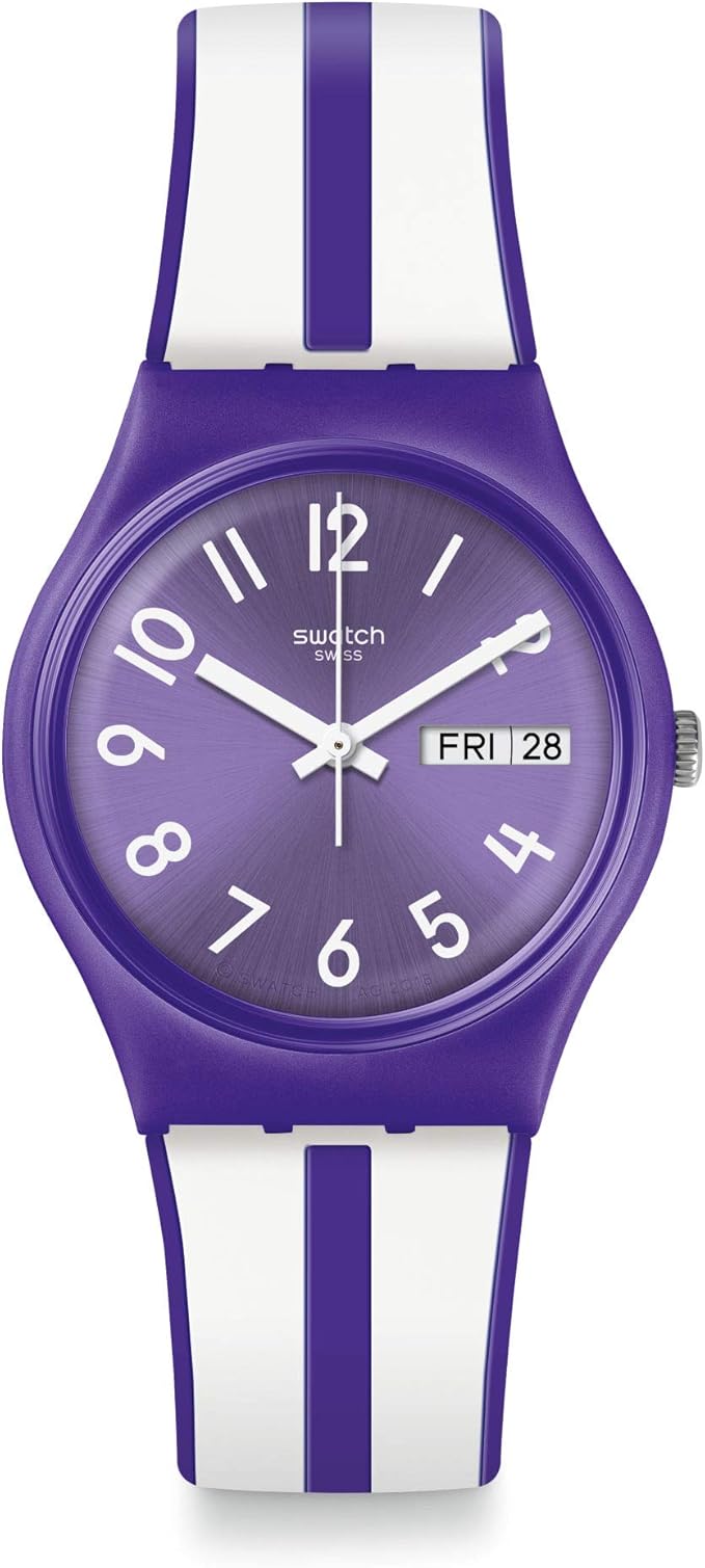 swatch 女式模拟石英手表硅胶表带 gv701