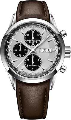 raymond weil 男式自由职业者自动手表, 银色, 自动手表