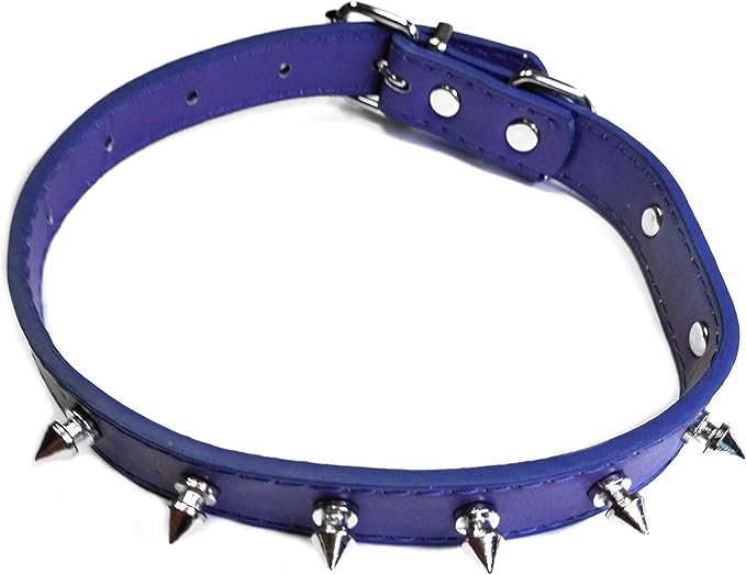 尖刺狗项圈人造皮革 - 中型犬用铆钉 - 各种颜色高达 15.
