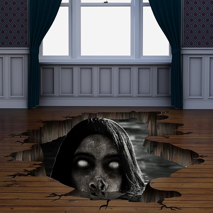 3d 万圣节地板墙贴可移除,鬼万圣节墙贴,万圣节墙壁装饰品,墙壁可怕的