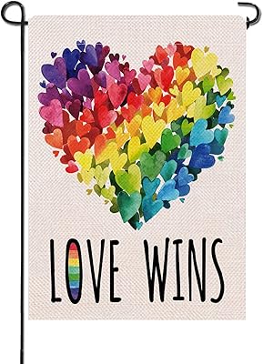 artofy *骄傲 love wins 彩虹大型装饰房子旗,lgbtq 心形庭院花园户外