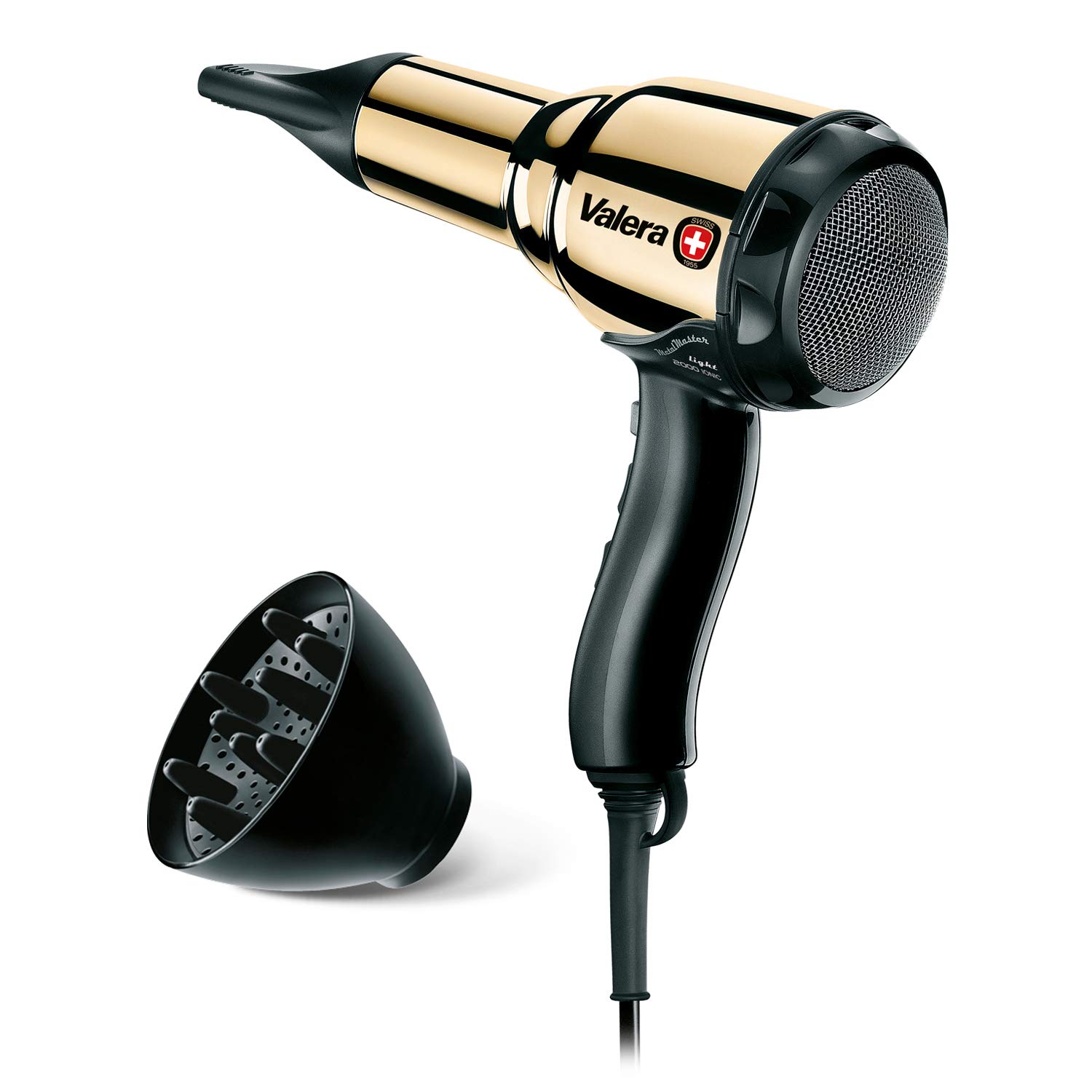 Valera Swiss Metal Master Light Gold Professional metal hair dryer with ion generator, 2000 W, gold plated/black