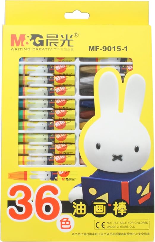 m&amp;g 晨光 36色米菲油画棒mf-9015-1(黄色)(色彩鲜艳,描绘流利