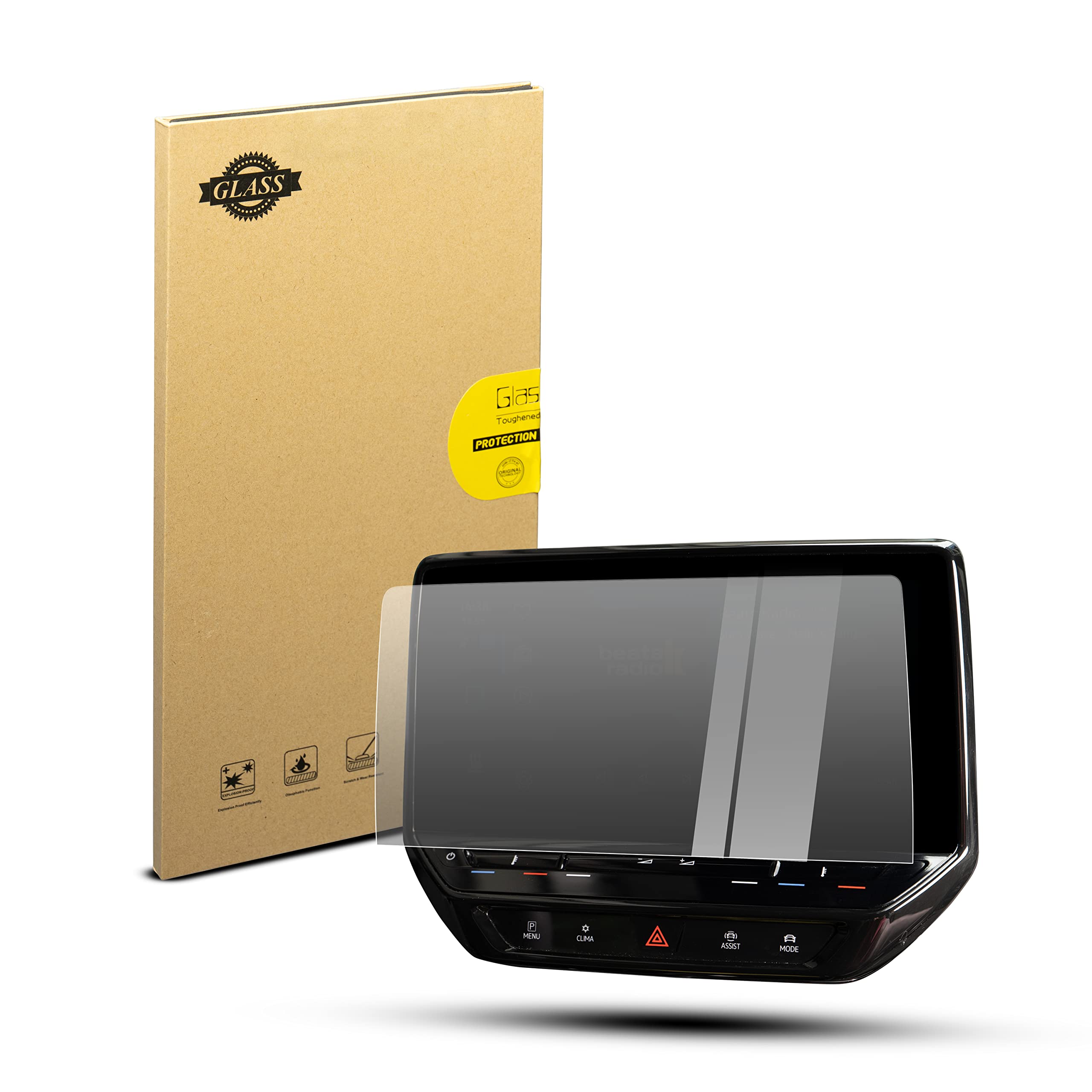 Shop4EV compatible with Volkswagen ID.ID.4 Screen protector Discover Pro Navigation 0 "Screen protector Scratch-resistant Glass film Touch screen gloss