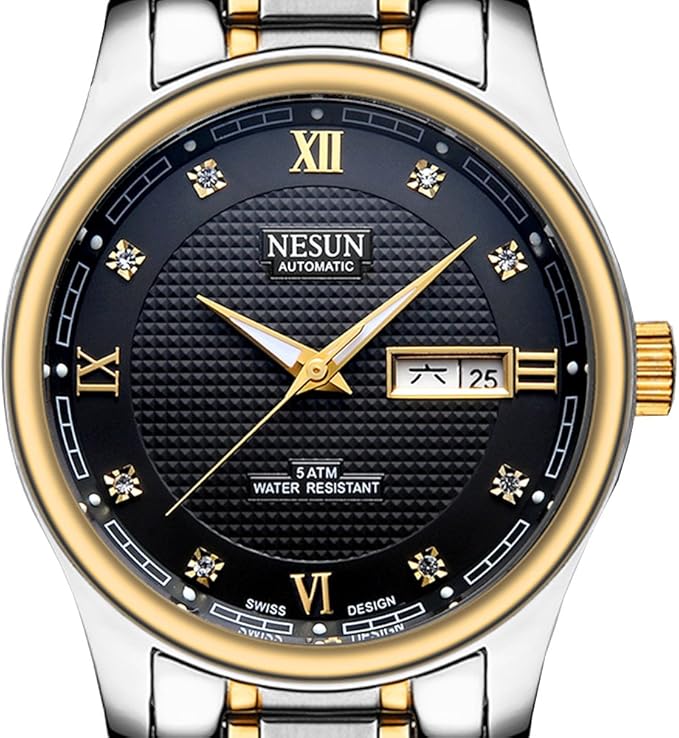 瑞士nesun尼尚手表男士全自动机械表精钢男表防水夜光星期日历大三针