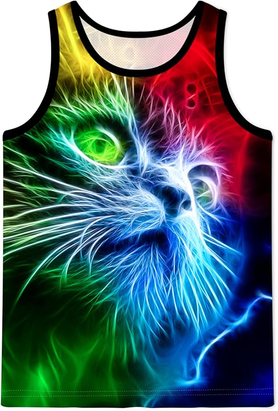 asylvain 3d 男式女式背心酷炫设计图案无袖衬衫夏季上衣