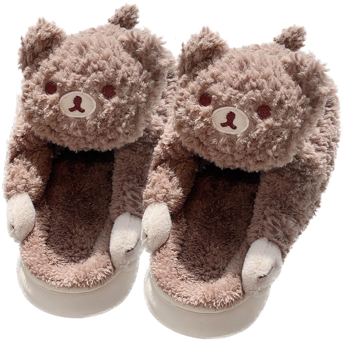 Caramella Bubble cute animal slippers: Lady Cat Slippers Plush * Foam home slippers, plush home indoor outdoor warm winter all-wrapped home shoes