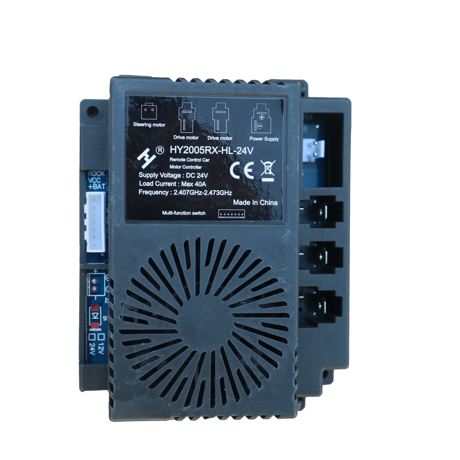 The HY2005RX-HL-24V control box receiver matches the 2.4G Bluetooth remote control, and the accessory receives the controller signal