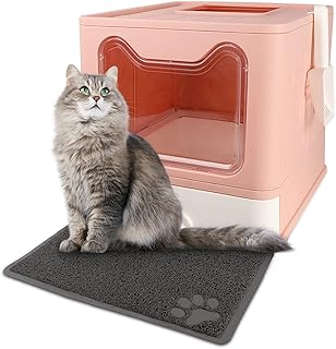 kitty 猫砂盒 带猫砂勺 可折叠猫砂盒 带盖大砂盒 带垫子 顶部入口