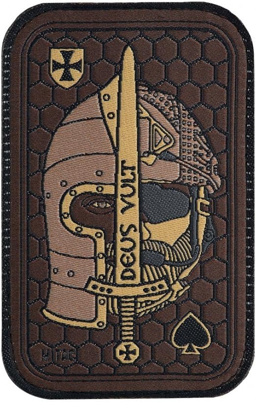 deus vult 士气补丁刺绣十字军和 usmc 头盔,用于战术操作员帽,带钩扣