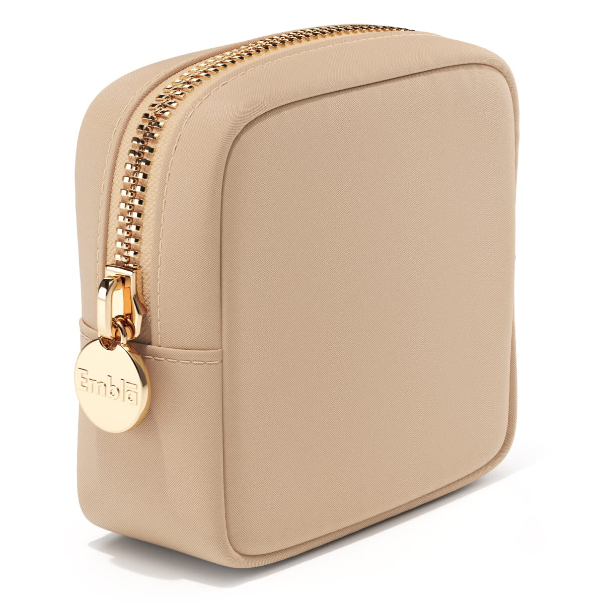 Embla Makeup Bag - Travel bag, toiletry bag, makeup bag, nylon makeup zipper bag - Clutch bag, coin bag, storage bag, makeup bag - Mini, small, large, suitable for women, girls, men, sand color, small