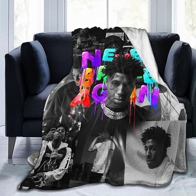 定制羊毛床毯,乐队说唱歌手年轻歌手婚礼盖毯,轻质超柔软 80 年代 90