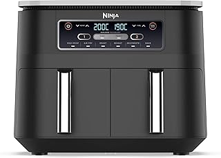 ninja foodi空气炸锅[af300uk],双区域,7.6升,黑色