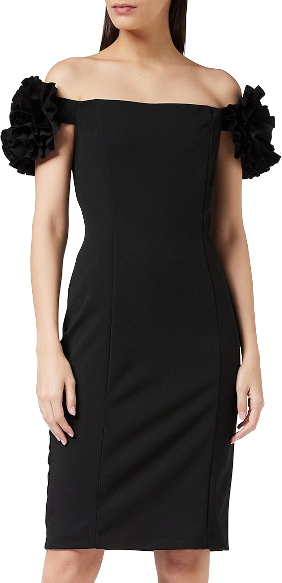 gina bacconi 女士弹力绉纱礼服鸡尾酒会