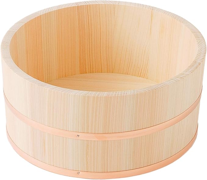 池川木材 浴用品 桧水桶 湯桶 (大) 43230-104576