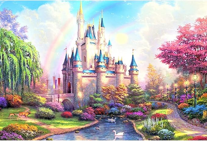 成*型钻石绘画套件 5d diy 城堡钻石艺术画带圆形钻石全钻宝石艺术