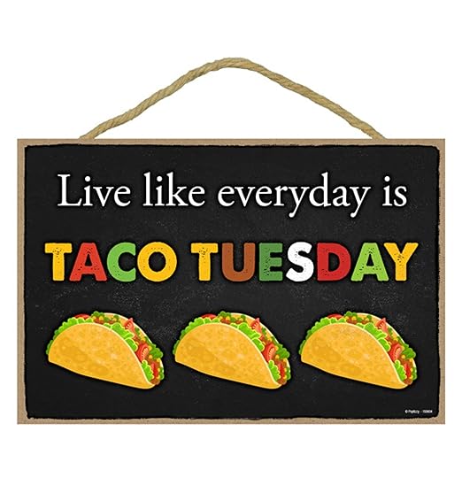 popfizzy taco tuesday 标牌,墨西哥玉米饼爱好者的塔可礼物,木质塔可