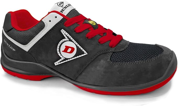 dunlop dl0201037-37 鞋子,绒面革和网布,黑色和红色,37
