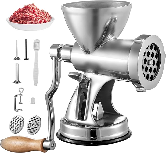 vevor 手动肉类研磨机手肉研磨机不锈钢肉类研磨机手动带填充喷嘴肉类