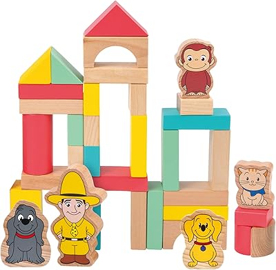 好奇的乔治 木制积木套装 50片