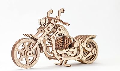 生态木制艺术 3d 拼图摩托车巡洋舰