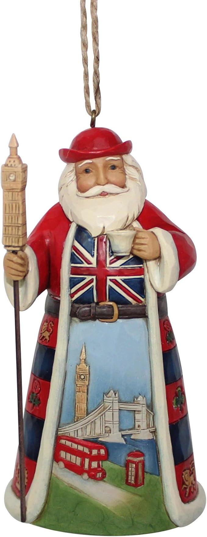 enesco 英国圣诞老人挂饰 jim shore heartwood creek,11.4 厘米,多色