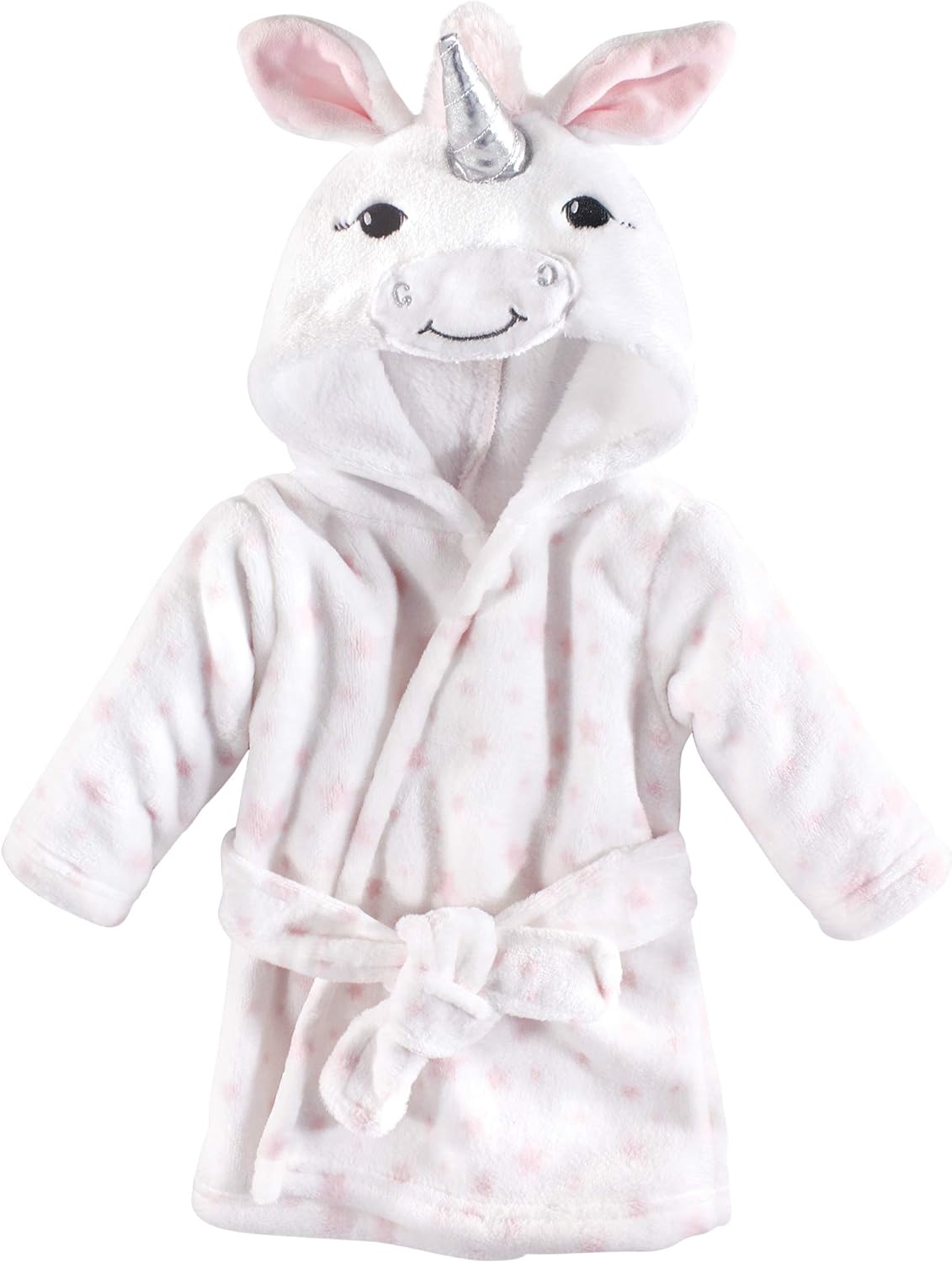 hudson baby 柔软毛绒婴儿浴袍 白色独角兽 0-9 个月