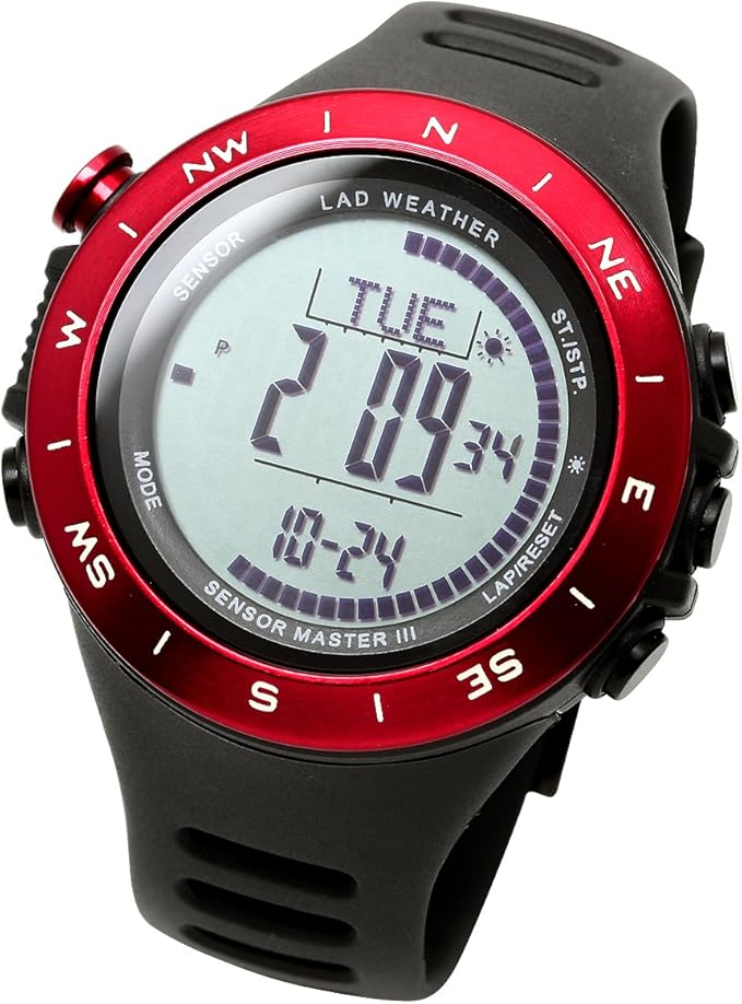 lad 天气传感器手表高度计 气压计 指南针 登山 露营 运动 户外 瑞士