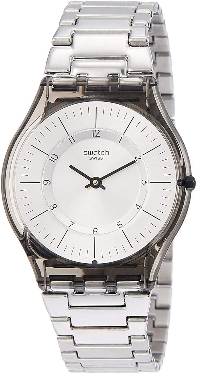 swatch metalmix sfm134g 银色不锈钢瑞士石英时尚手表