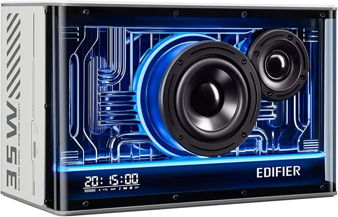 edifier qd35 紧凑型蓝牙扬声器系统,带 rgb 灯光效果,蓝牙 v5.