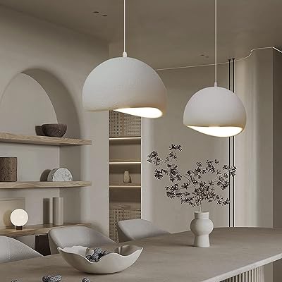 walmhomie 水泥吊灯圆顶吊灯,创意混凝土吊灯,适合餐厅咖啡吧家居装饰