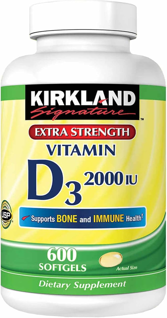 kirkland signature 科克兰 维他命 d3 - 2,000 iu - 600 软胶囊