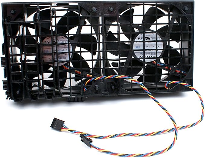 正版戴尔直流 12v 4 线 5 针双散热风扇组件 适用于precision work