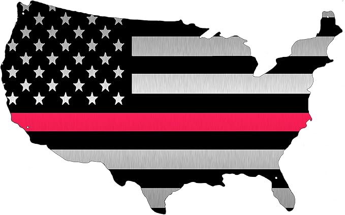 rogue river tactical usa 美国国旗红线消防员金属锡标志墙饰男人