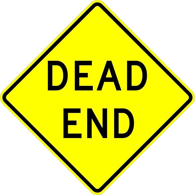 dead end sign 24 x 24.真实标牌.