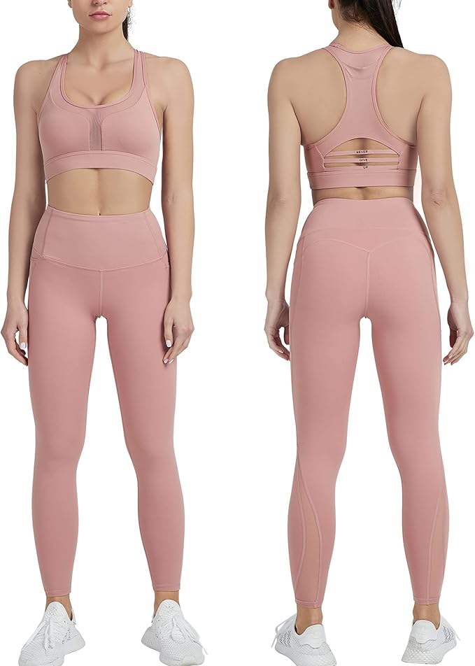 july's song 女士健身套装 2 件套搭配运动文胸紧身裤瑜伽